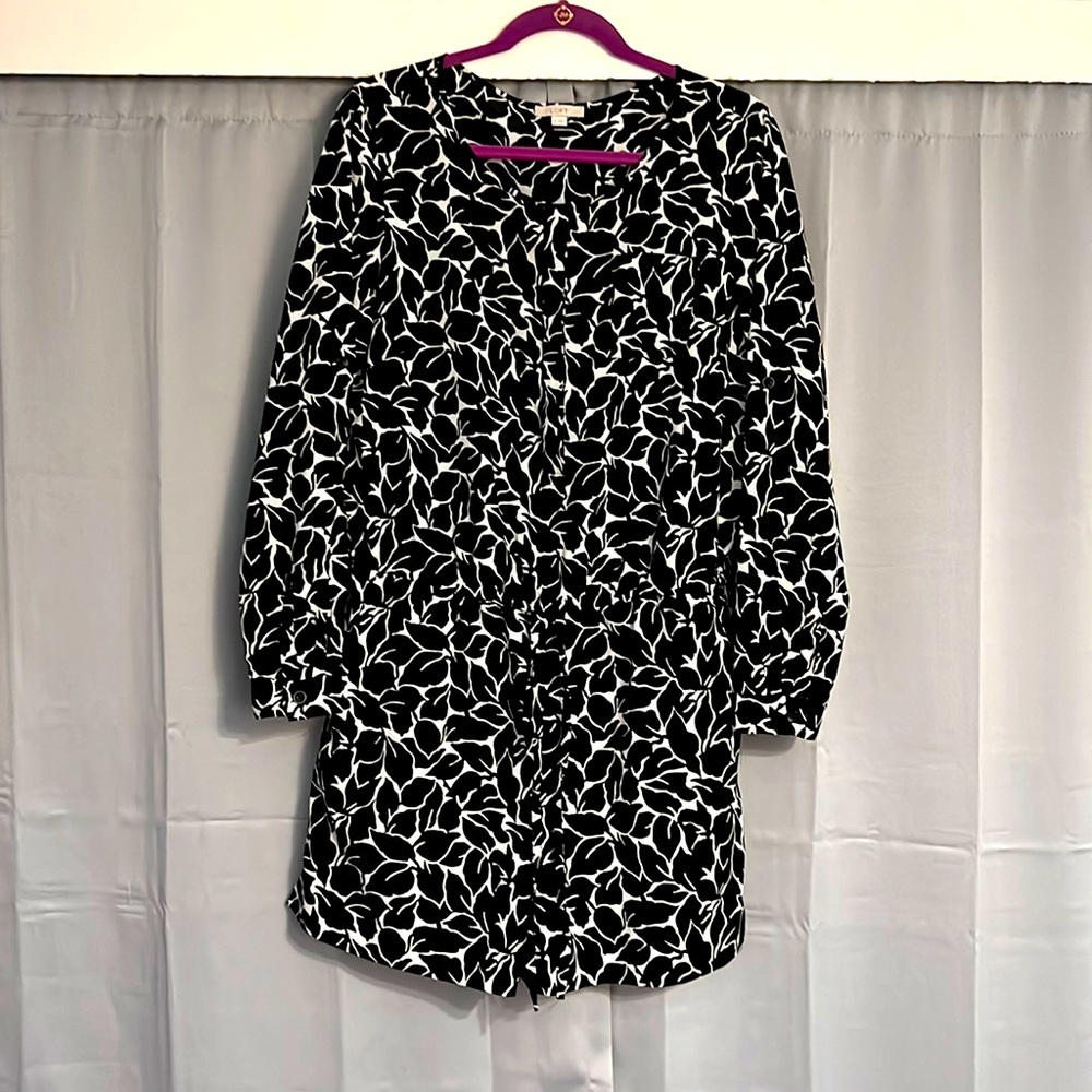Black and white floral print romper